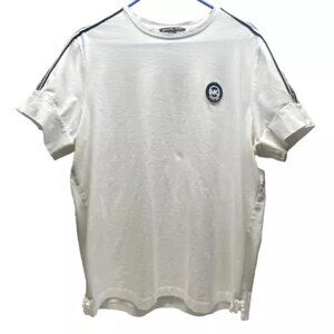 Michael Kors Logo Patch Short Sleeved Tee White Black Men's XL Athleisure EUC